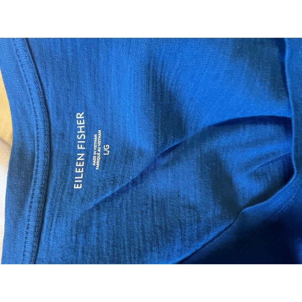 Eileen Fisher  Blue Short Sleeve Round Neck‎ Tee Shirt Large - Picture 6 of 7